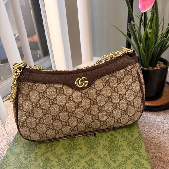 Brown and Gold Women's Bag - Picture 2 of 5